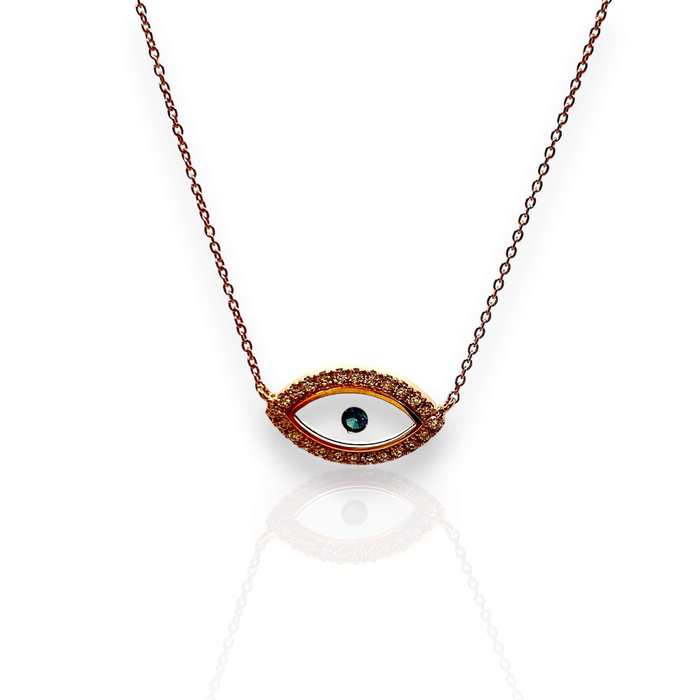 Transparent eye blue diamond pendant — Melina Fachidis