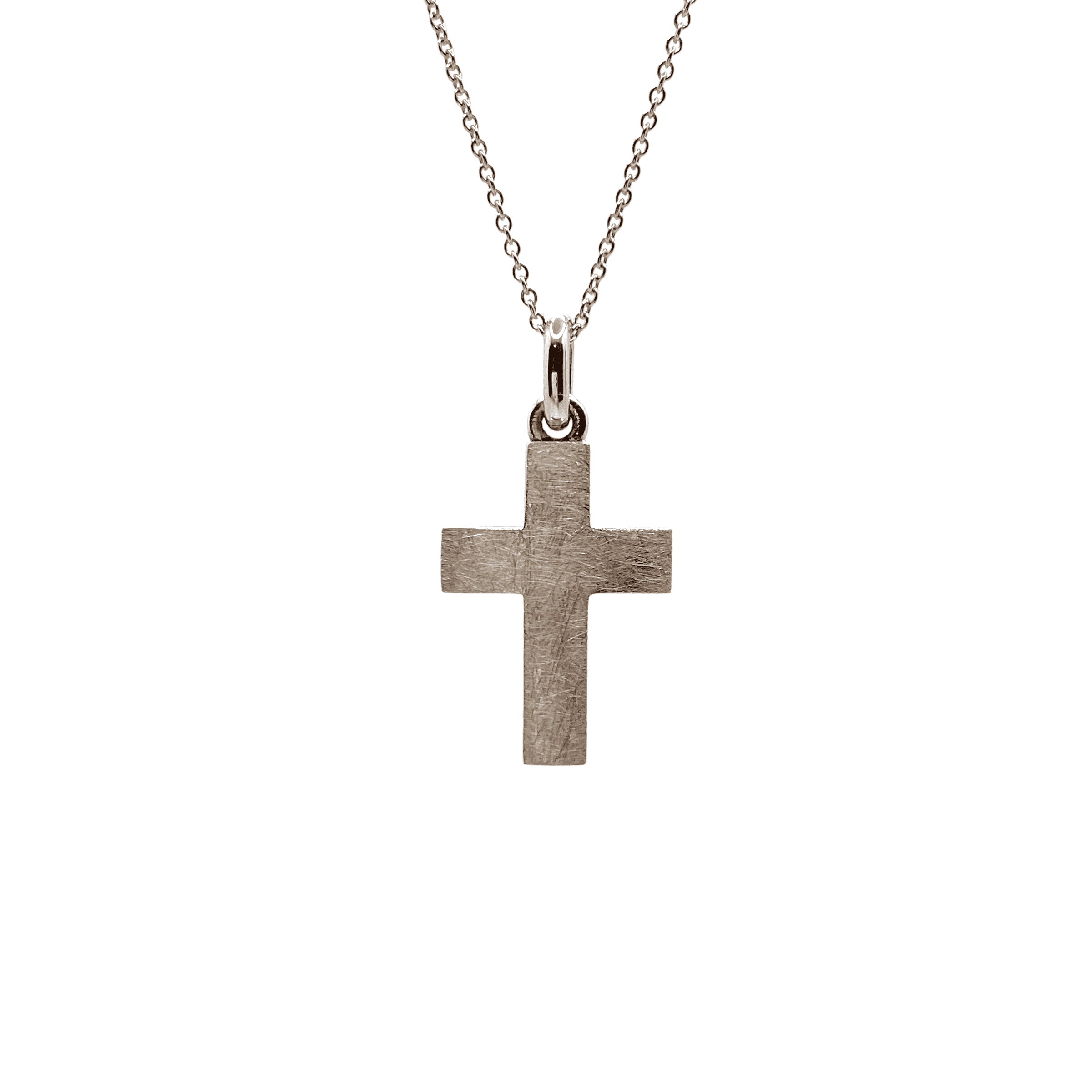 White gold cross with scratched design — Melina Fachidis