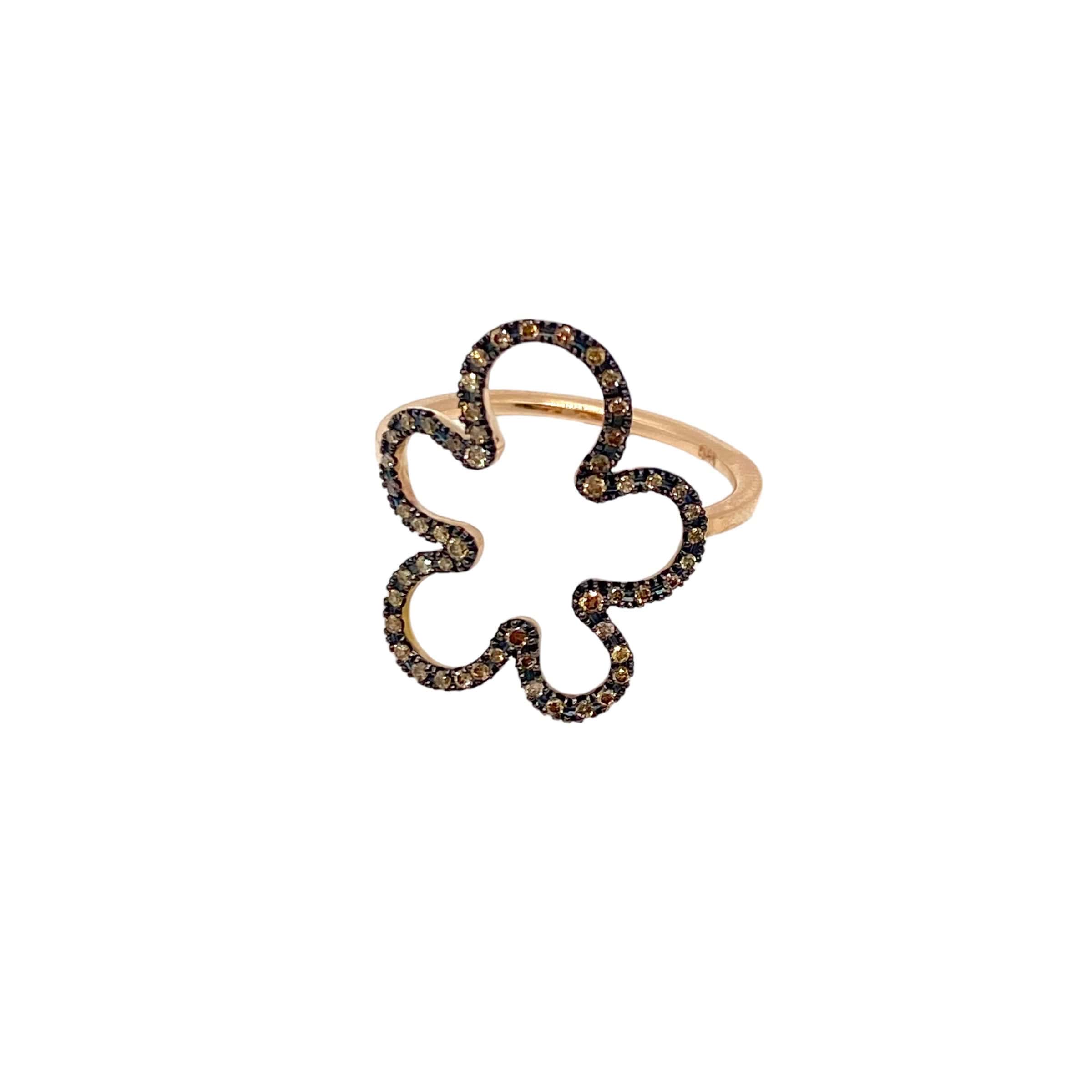 Brown diamond Flower Tattoo ring — Melina Fachidis