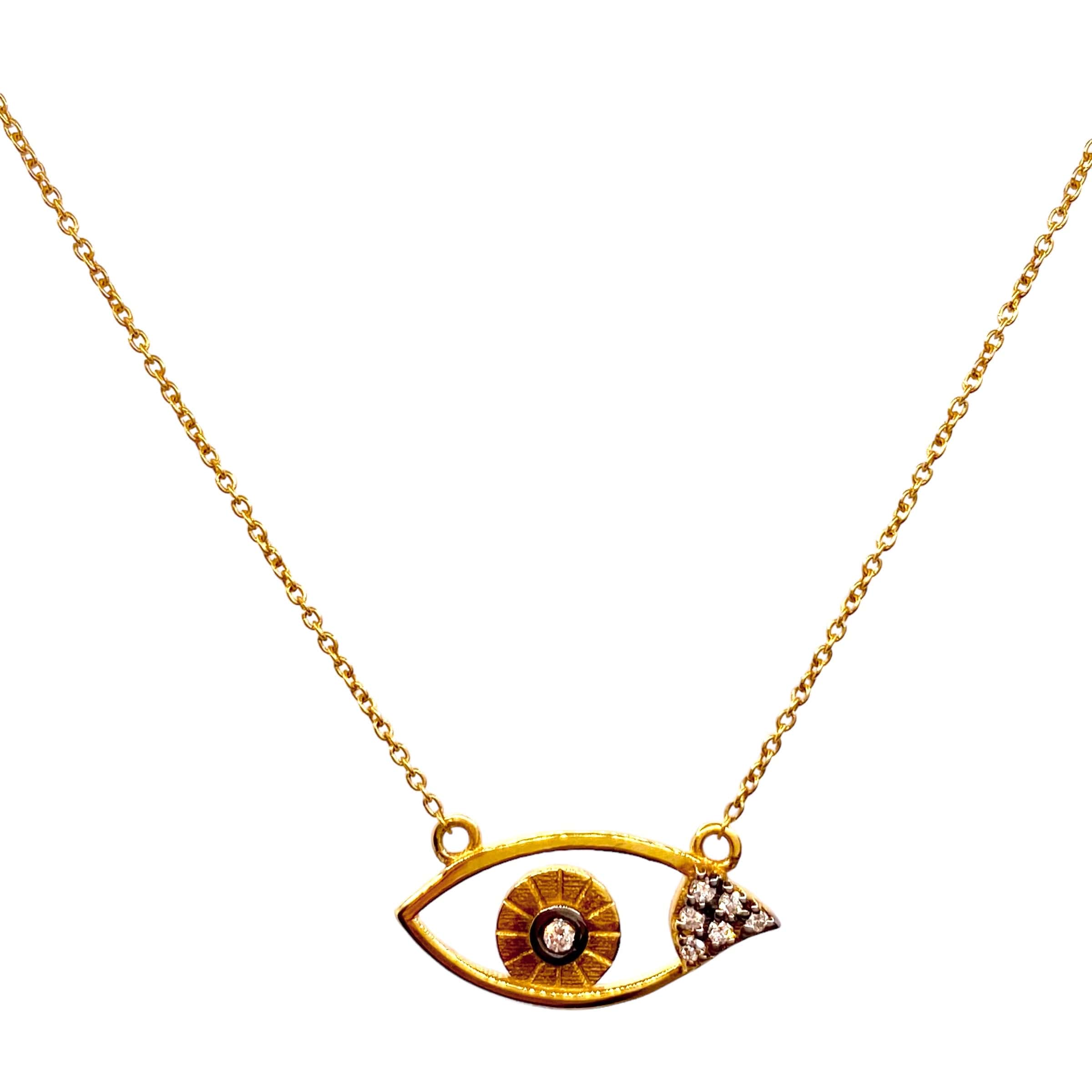 Transparent diamond Eye pendant — Melina Fachidis