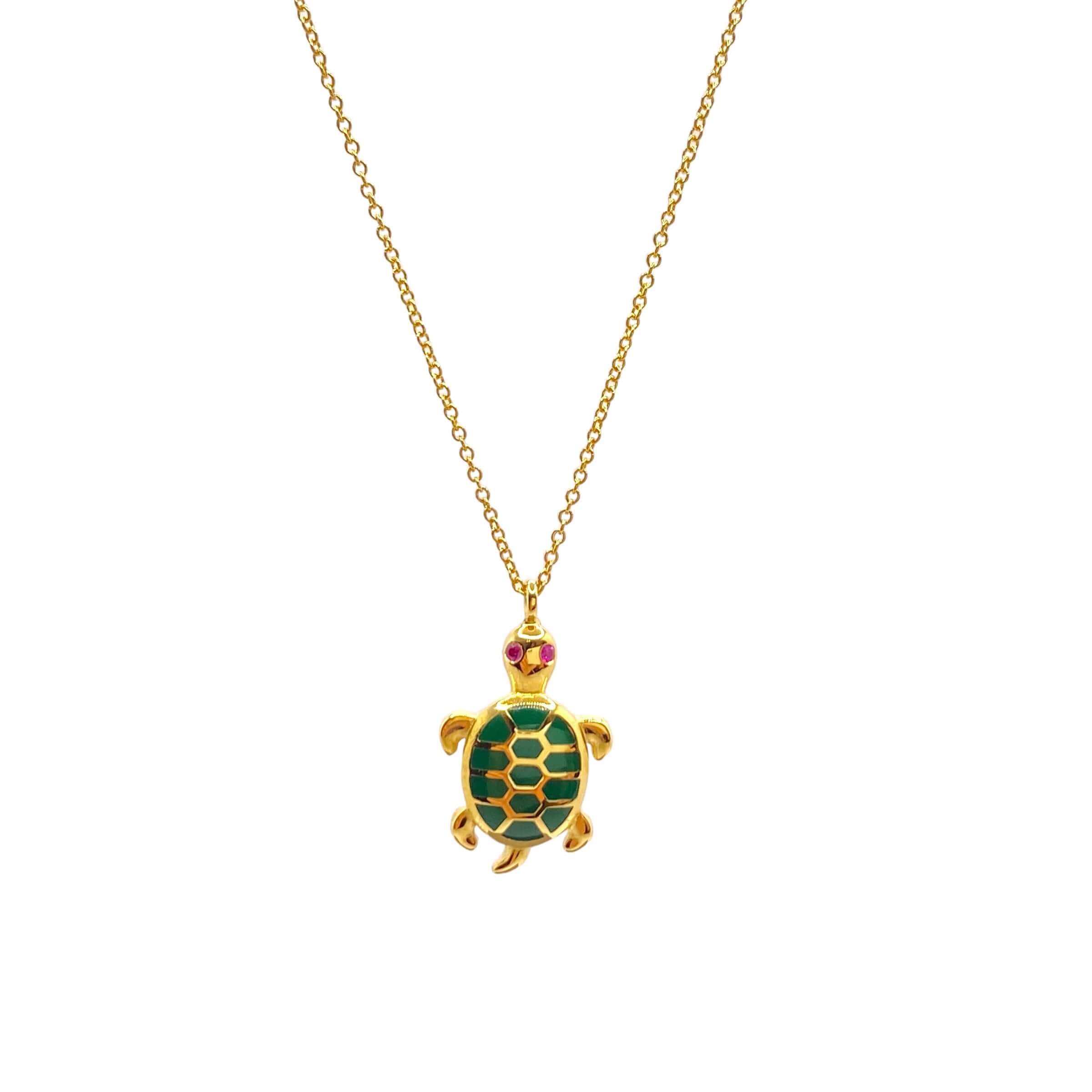 Enamel sea turtle pendant — Melina Fachidis
