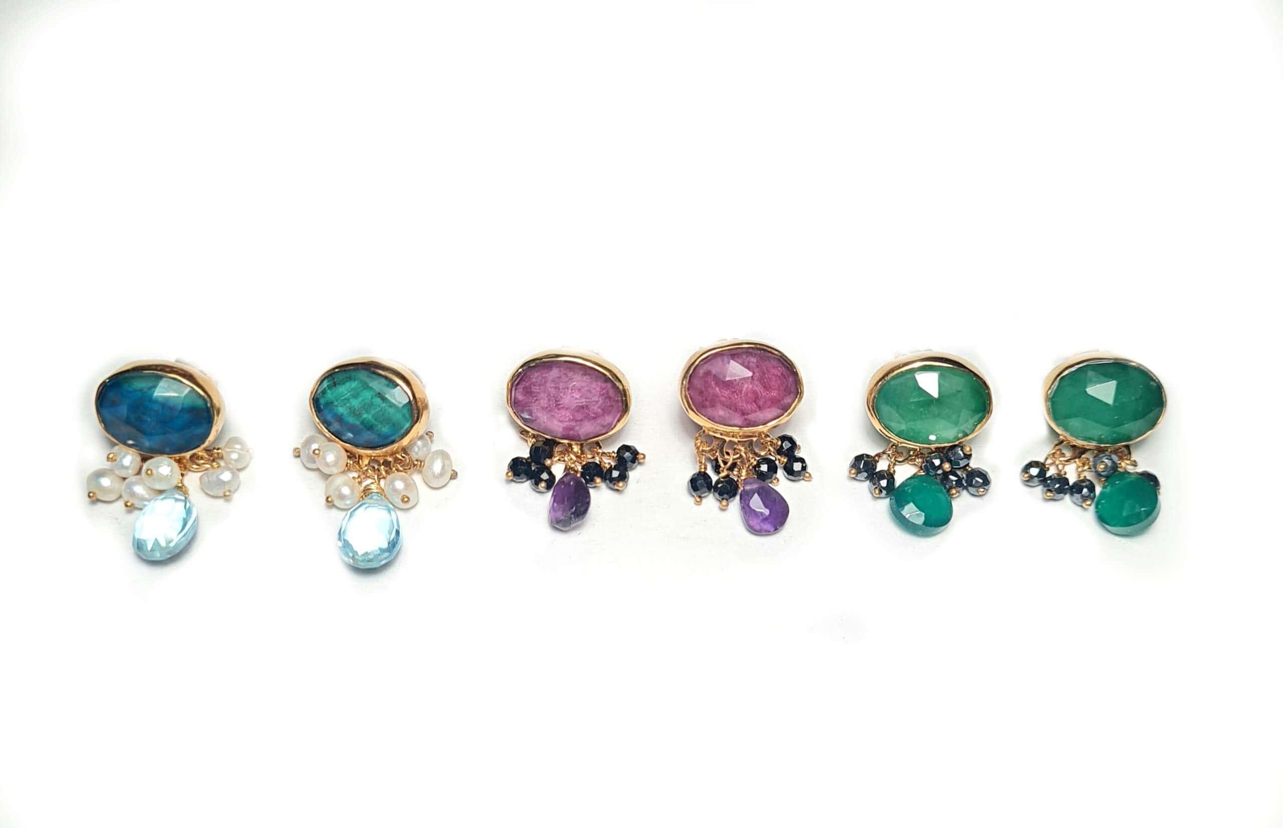 Multicolored dangling earrings — Melina Fachidis