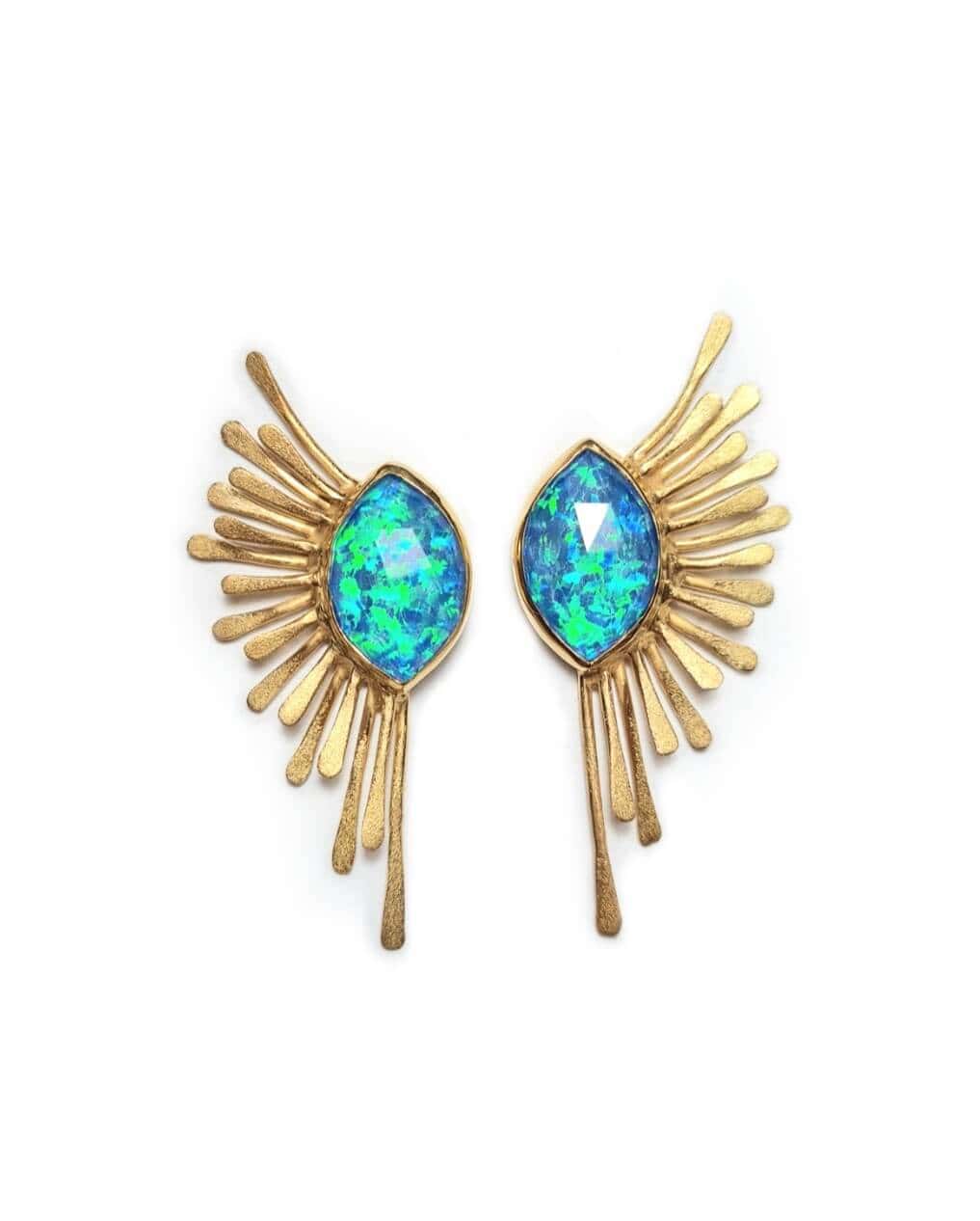 Opals sun rays earrings — Melina Fachidis