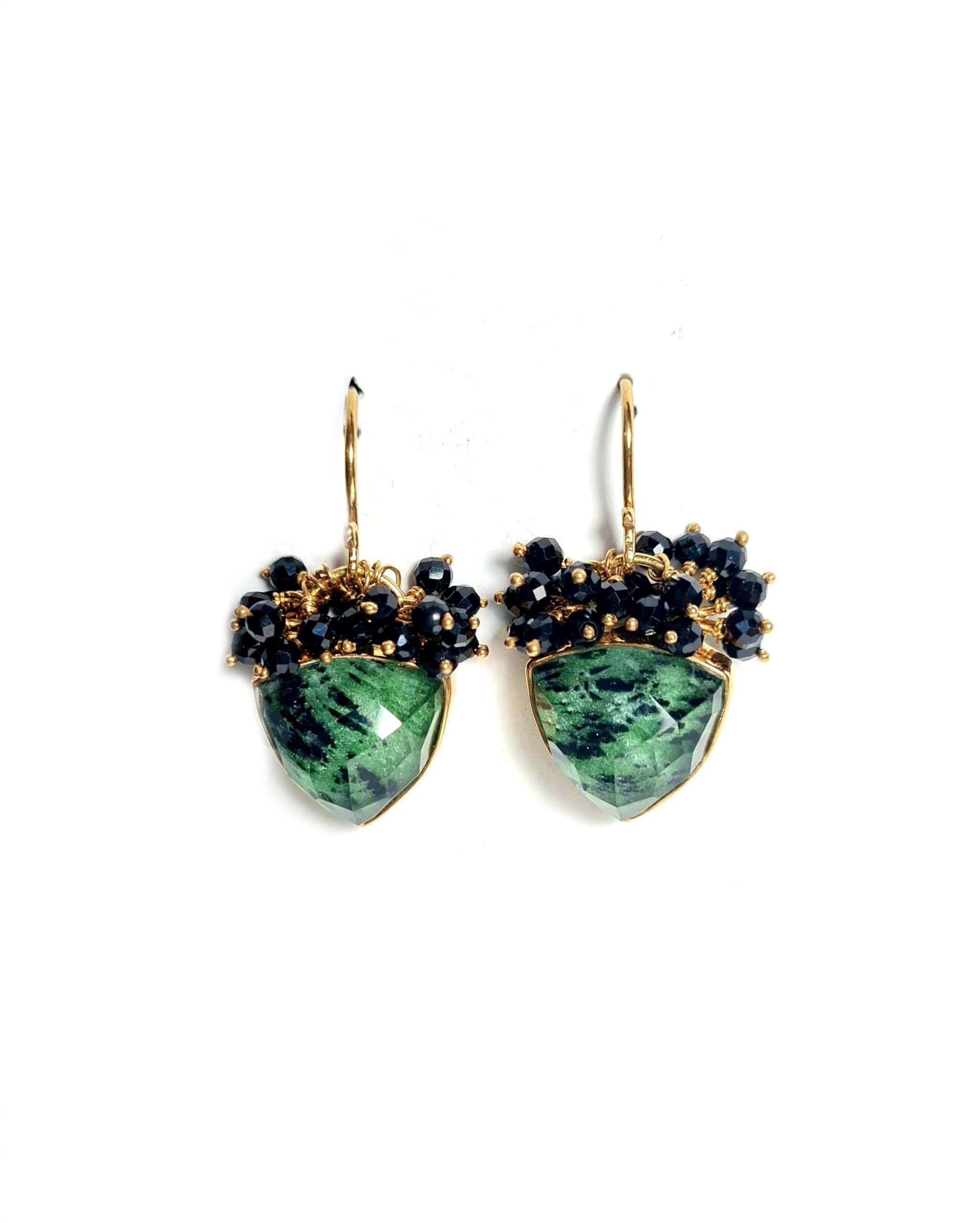Zoisites triangular pair of earrings — Melina Fachidis
