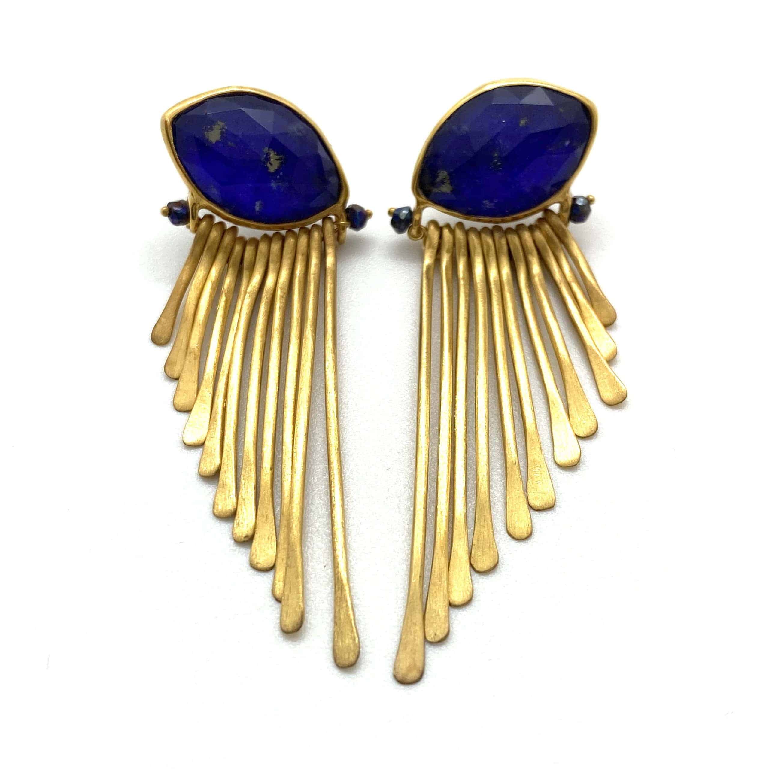 Lapis lazuli long earrings — Melina Fachidis