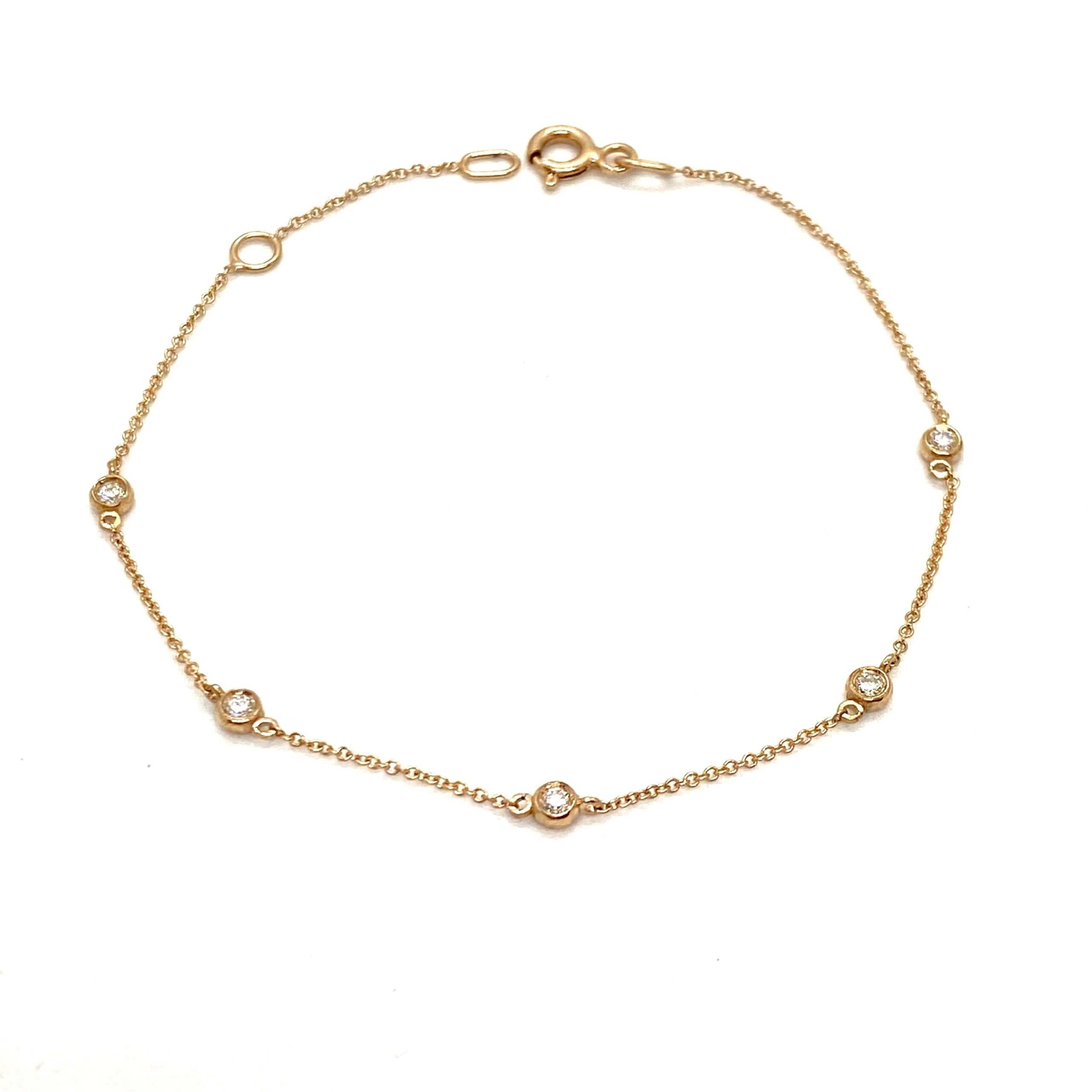 Five diamond chain bracelet — Melina Fachidis