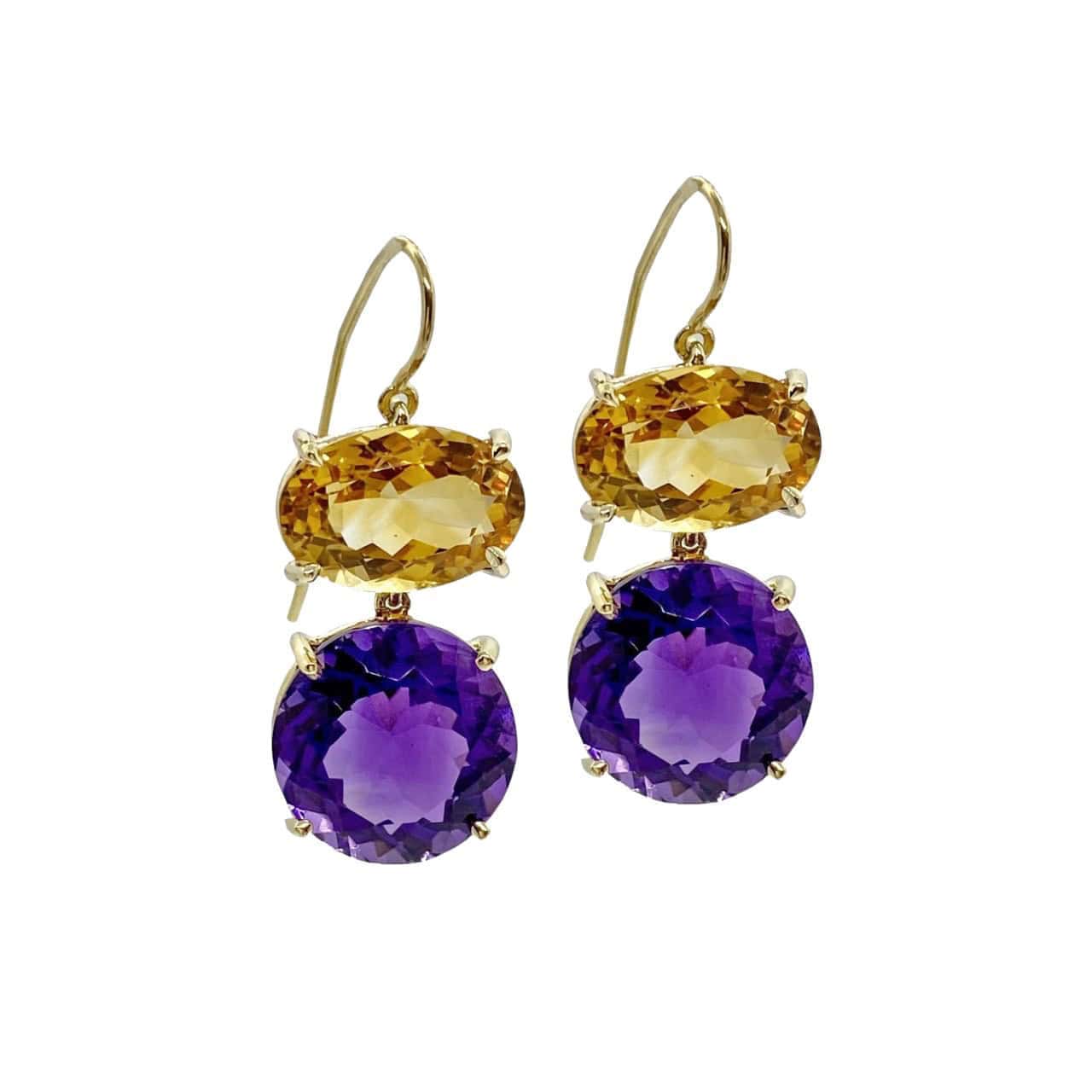 Two stone impressive quartz drop earrings — Melina Fachidis