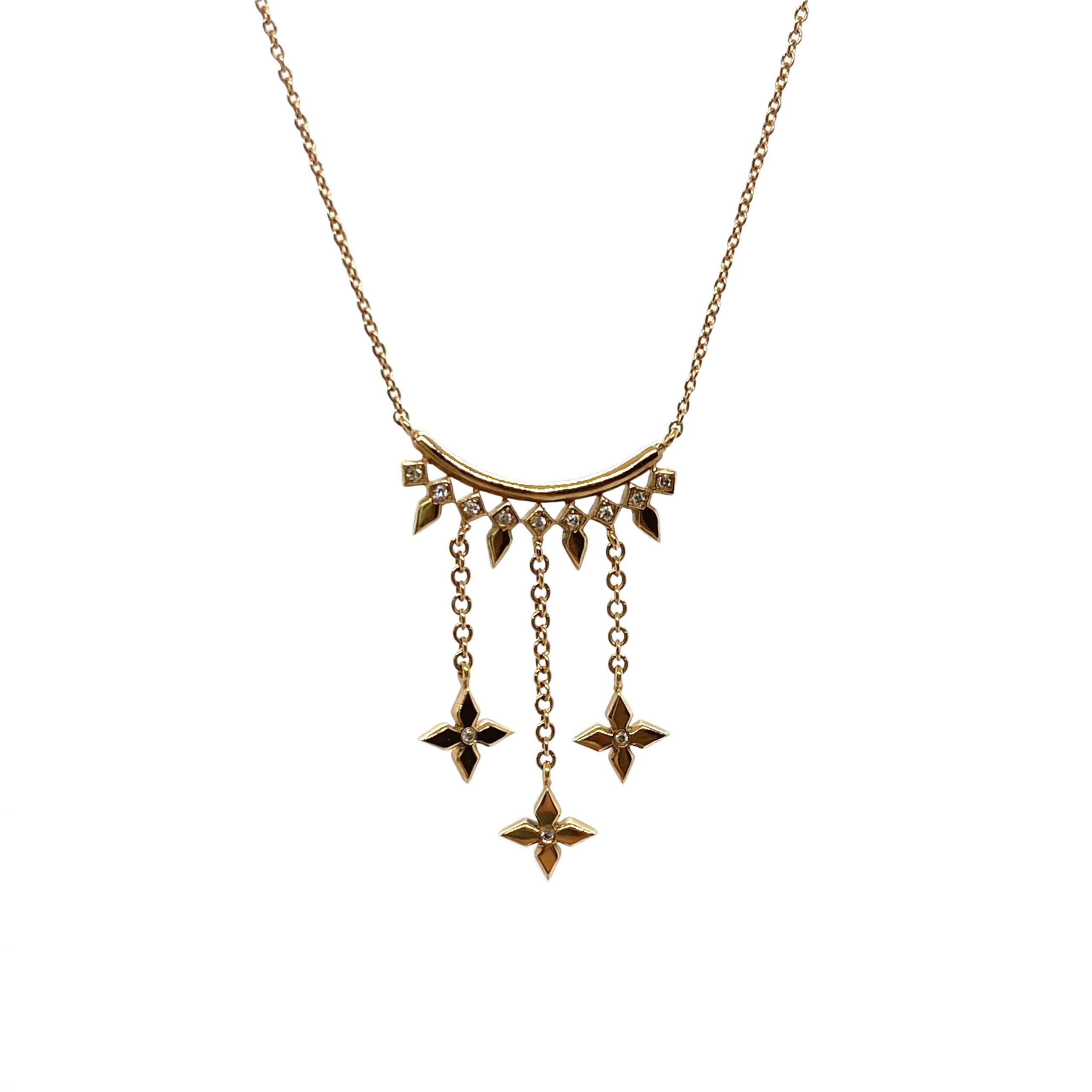 Three hanging stars diamond necklace — Melina Fachidis