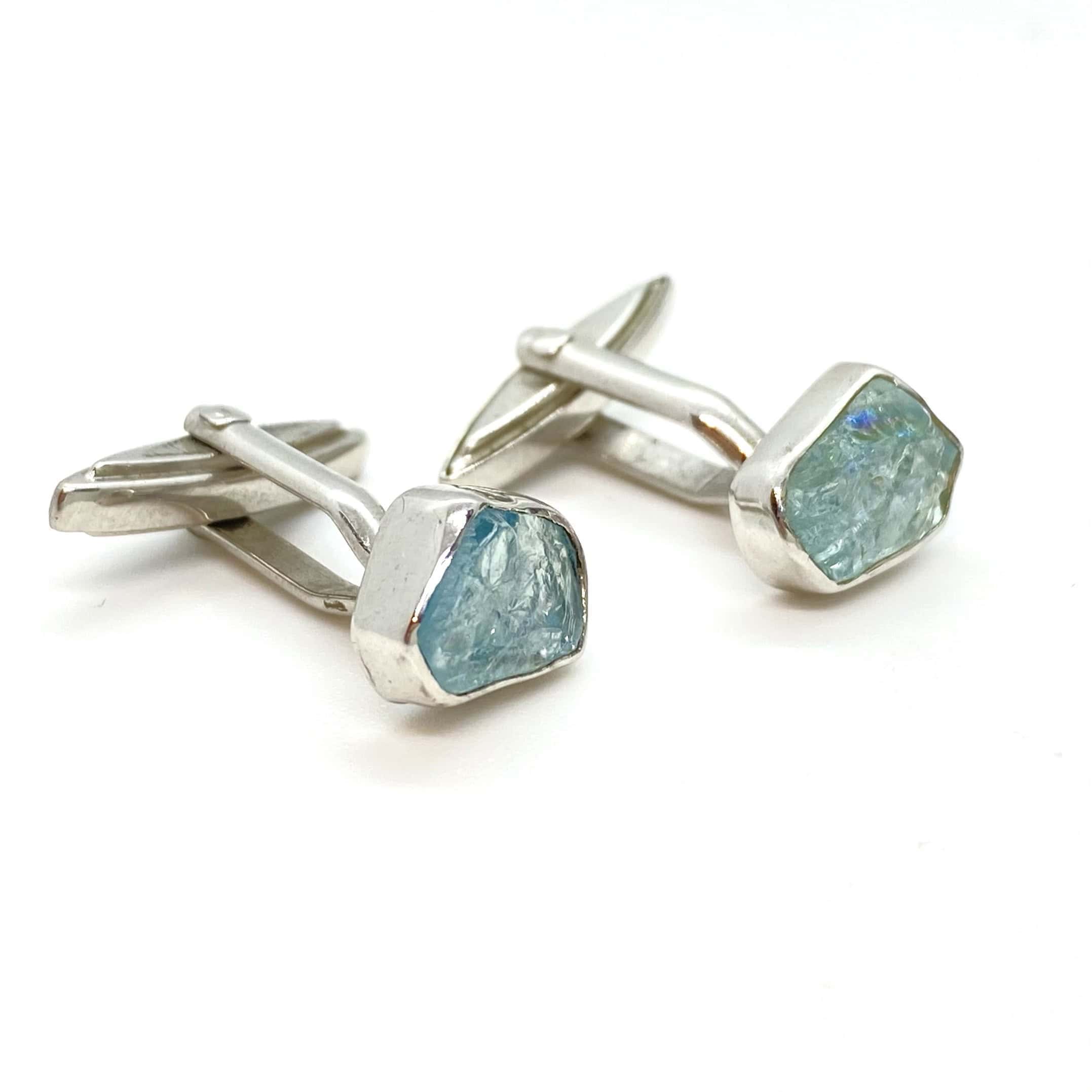 Aquamarine cufflinks — Melina Fachidis