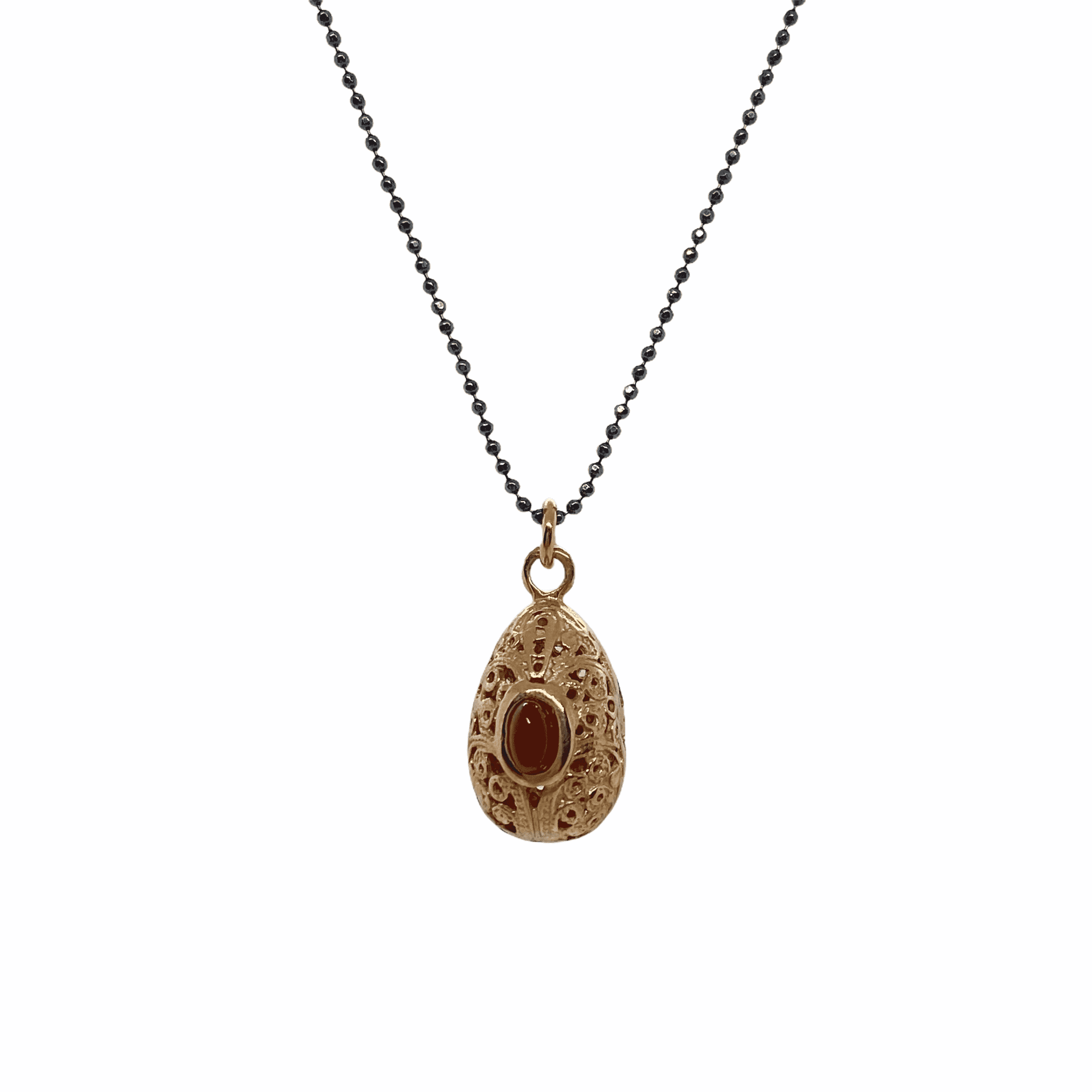 Rose gold egg silver pendant — Melina Fachidis
