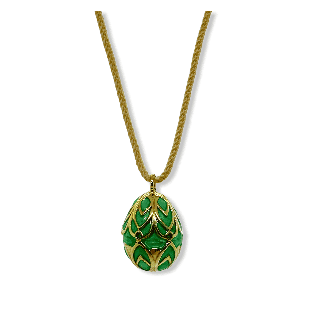 Light green enamel Easter egg pendant — Melina Fachidis