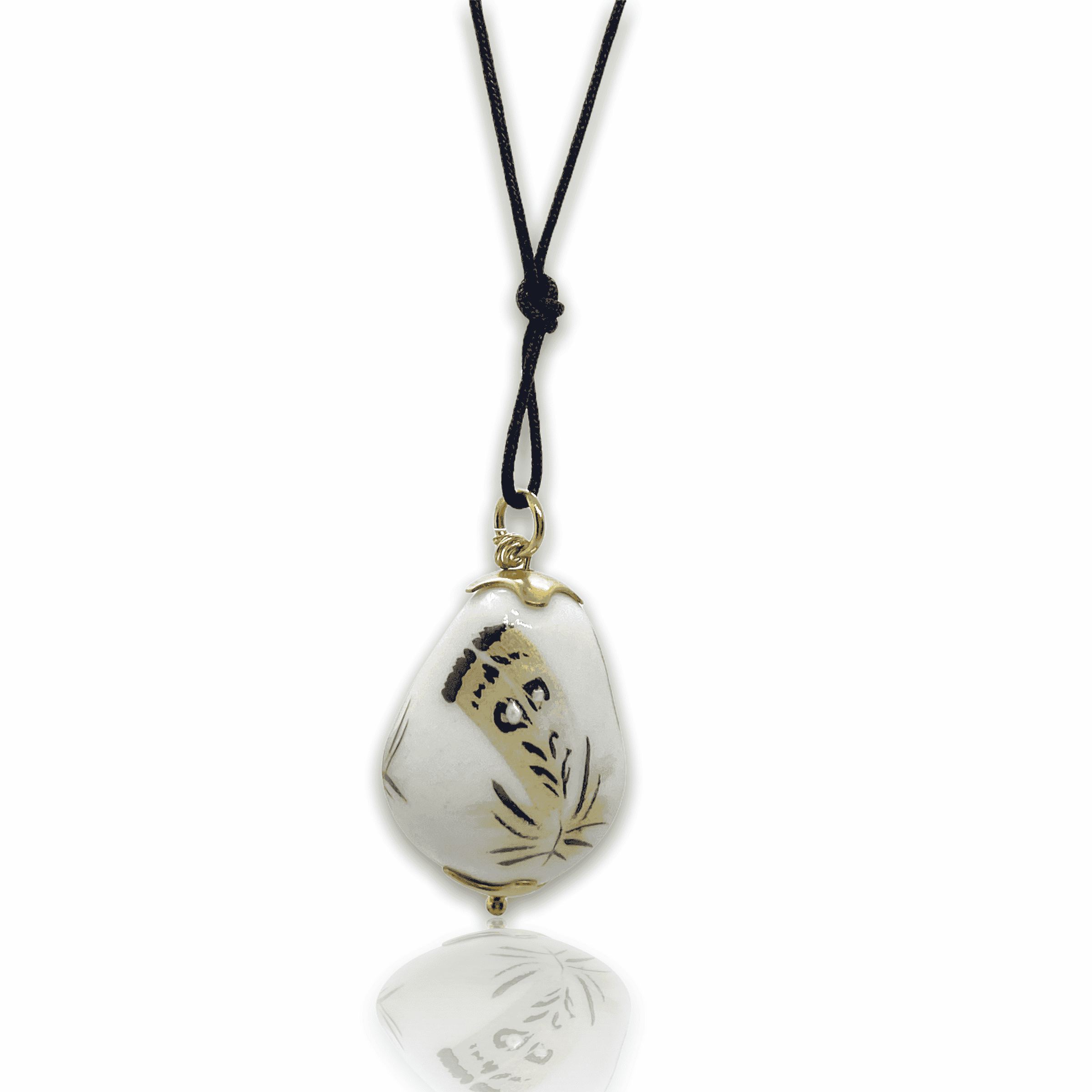 Porcelain egg shaped Easter pendant — Melina Fachidis