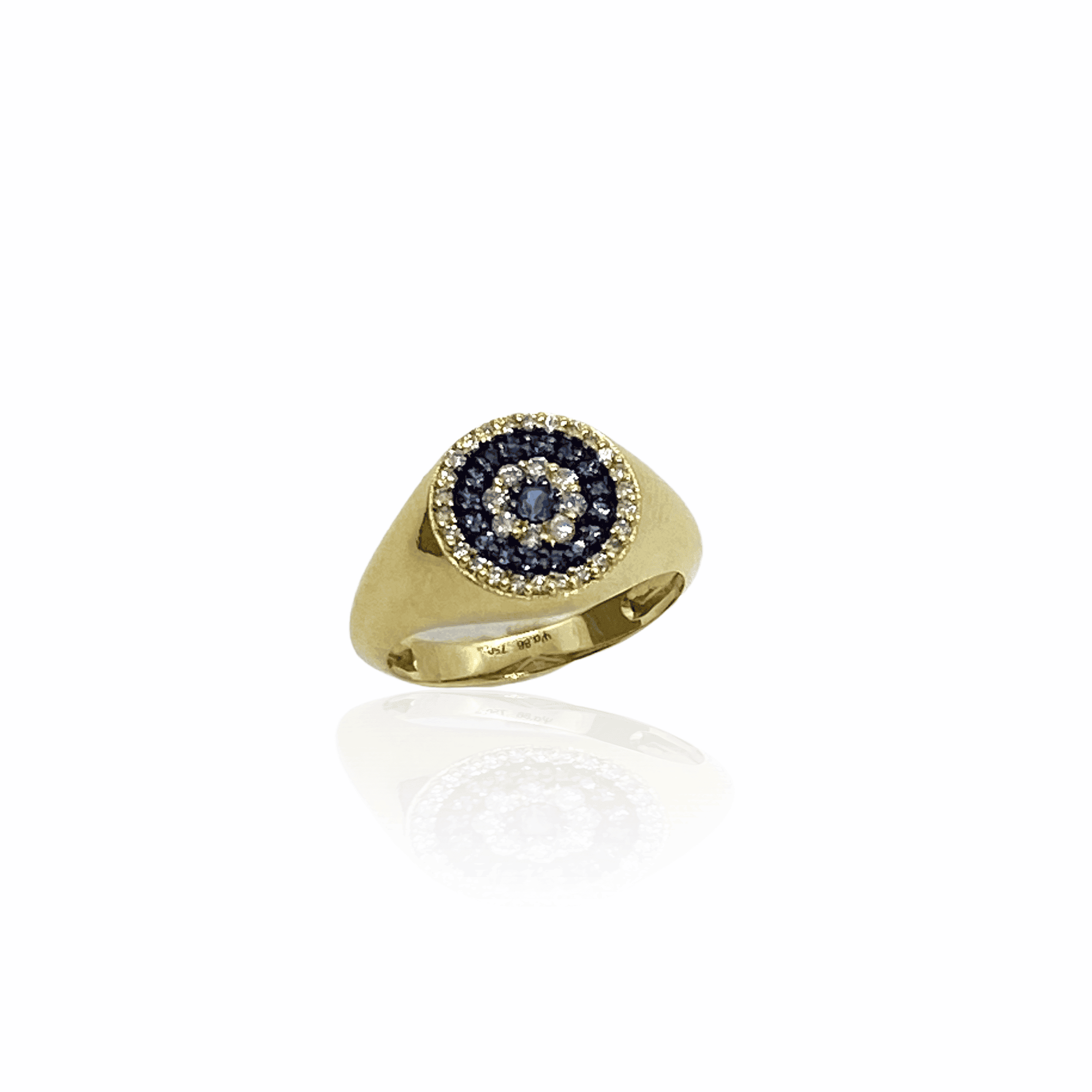 Sapphire and diamond round eye ring — Melina Fachidis