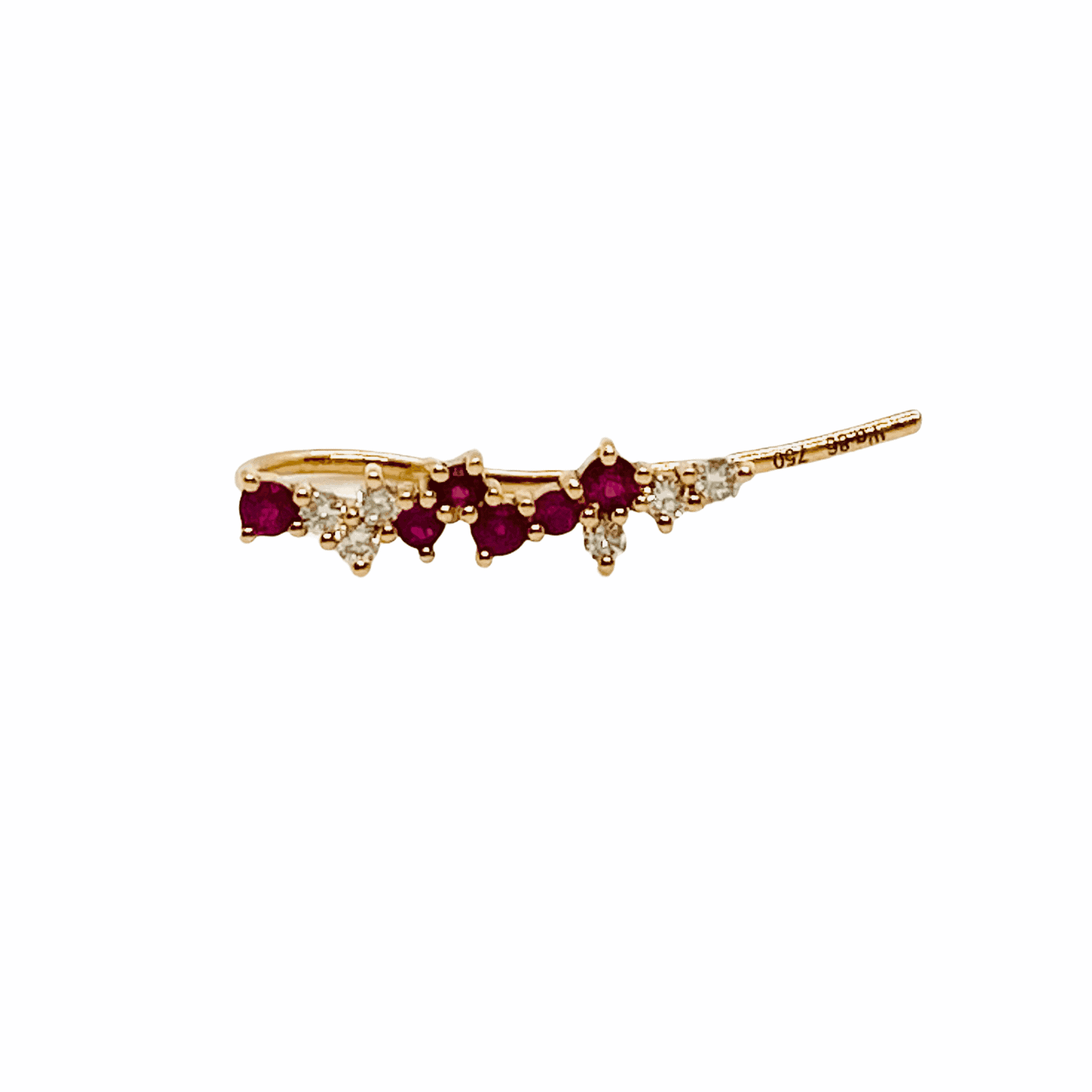 Ear climber ruby single earring — Melina Fachidis