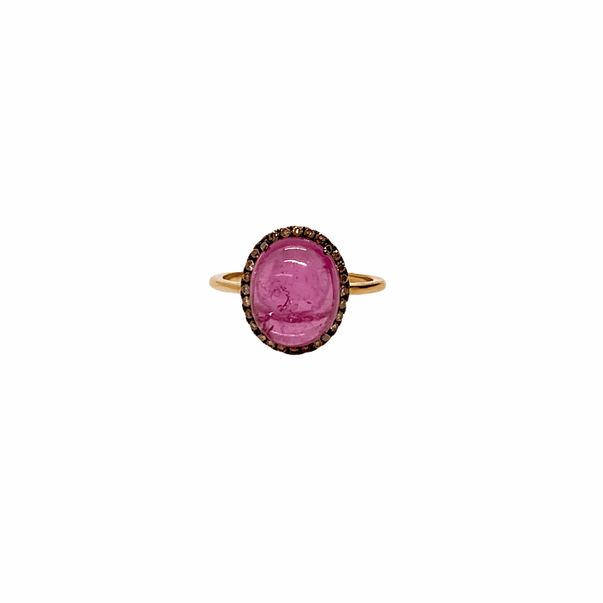 Pink tourmaline cabochon ring — Melina Fachidis