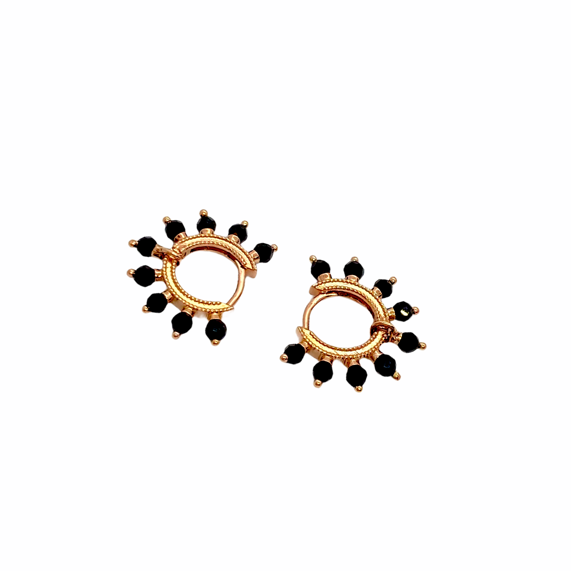 Black spinel small hoops — Melina Fachidis