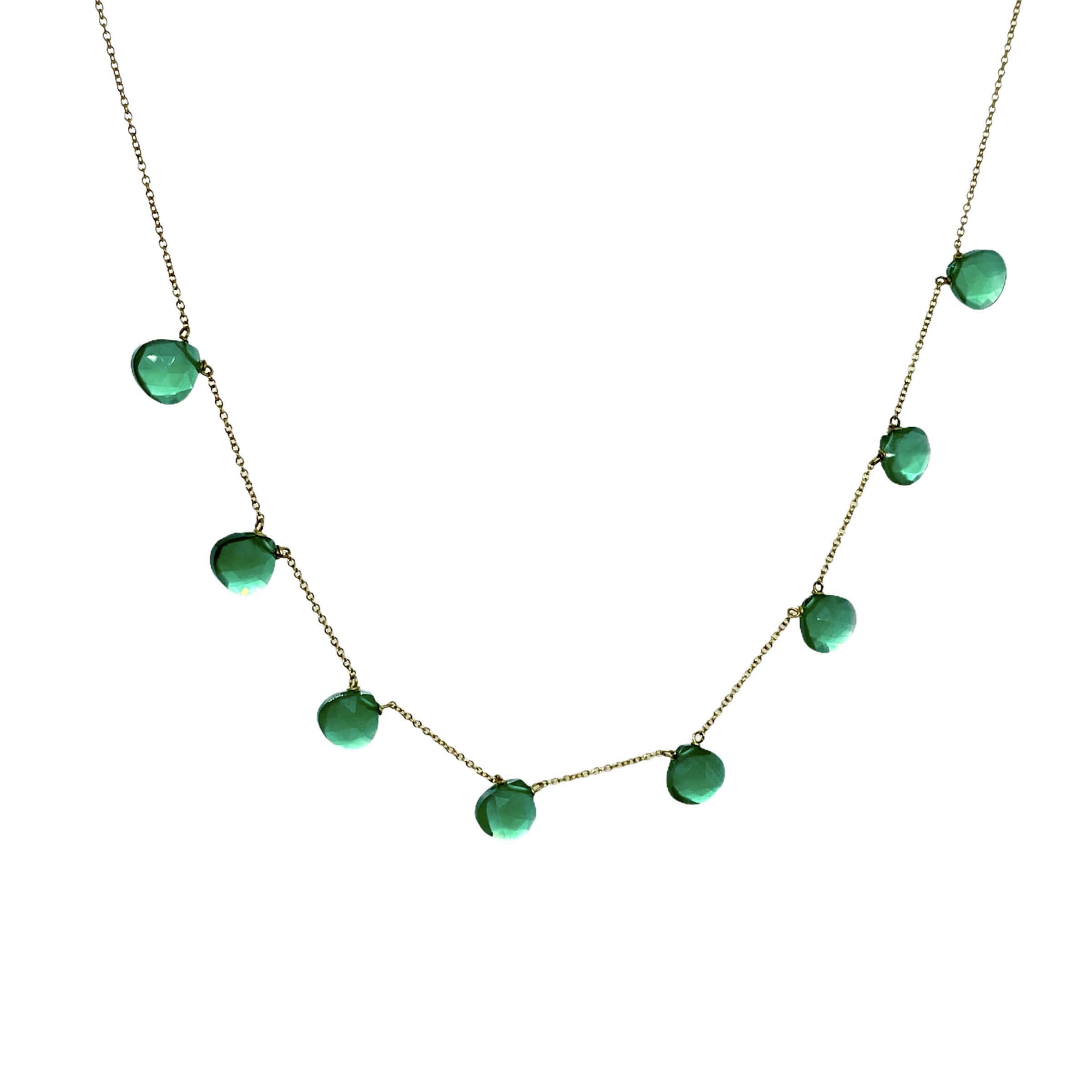 8 green agate charm necklace — Melina Fachidis