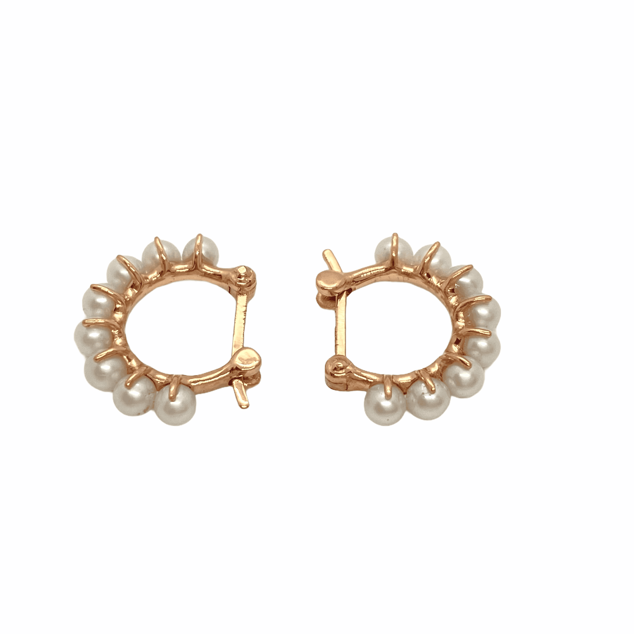 White pearl hoop earrings — Melina Fachidis