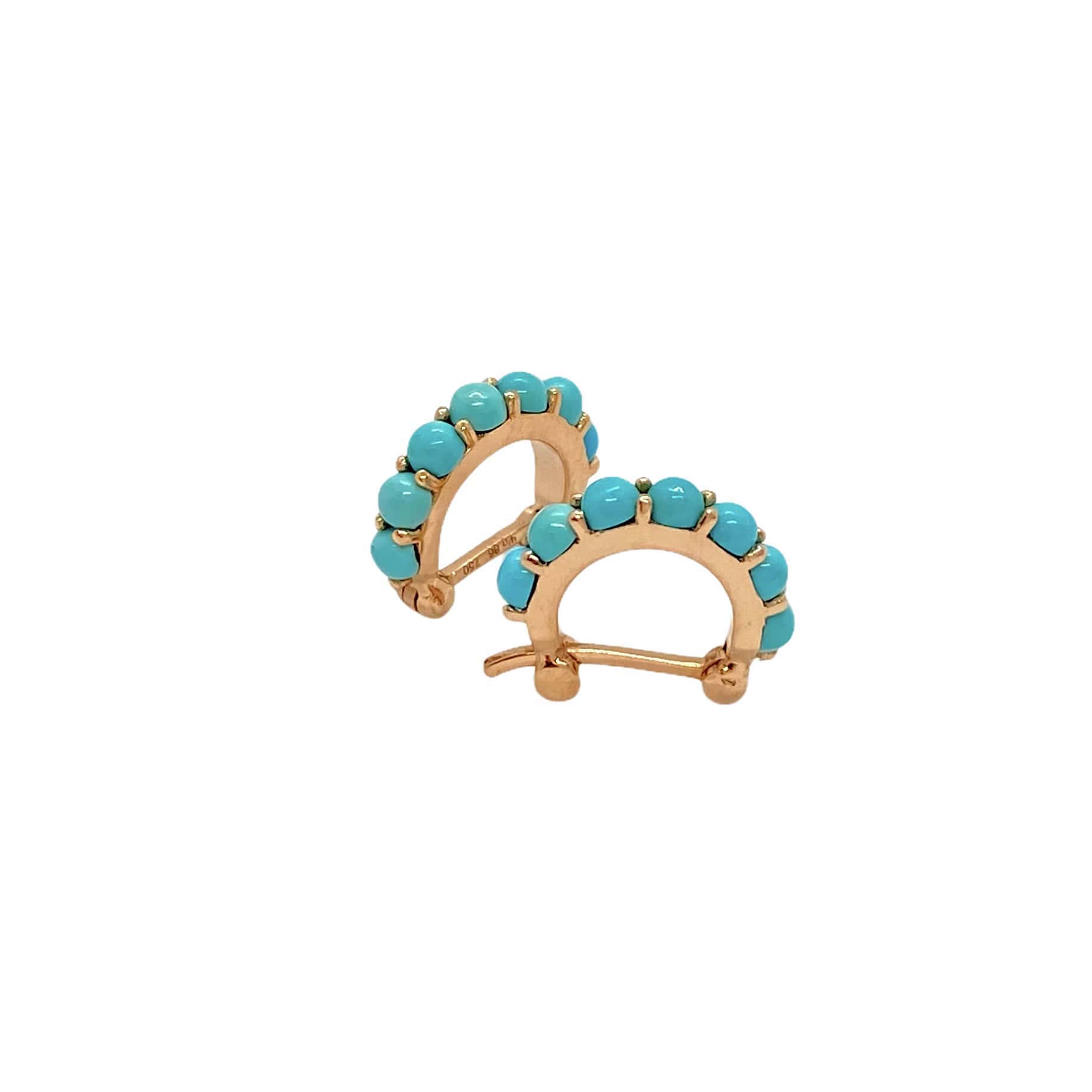 Turquoise small round hoops — Melina Fachidis