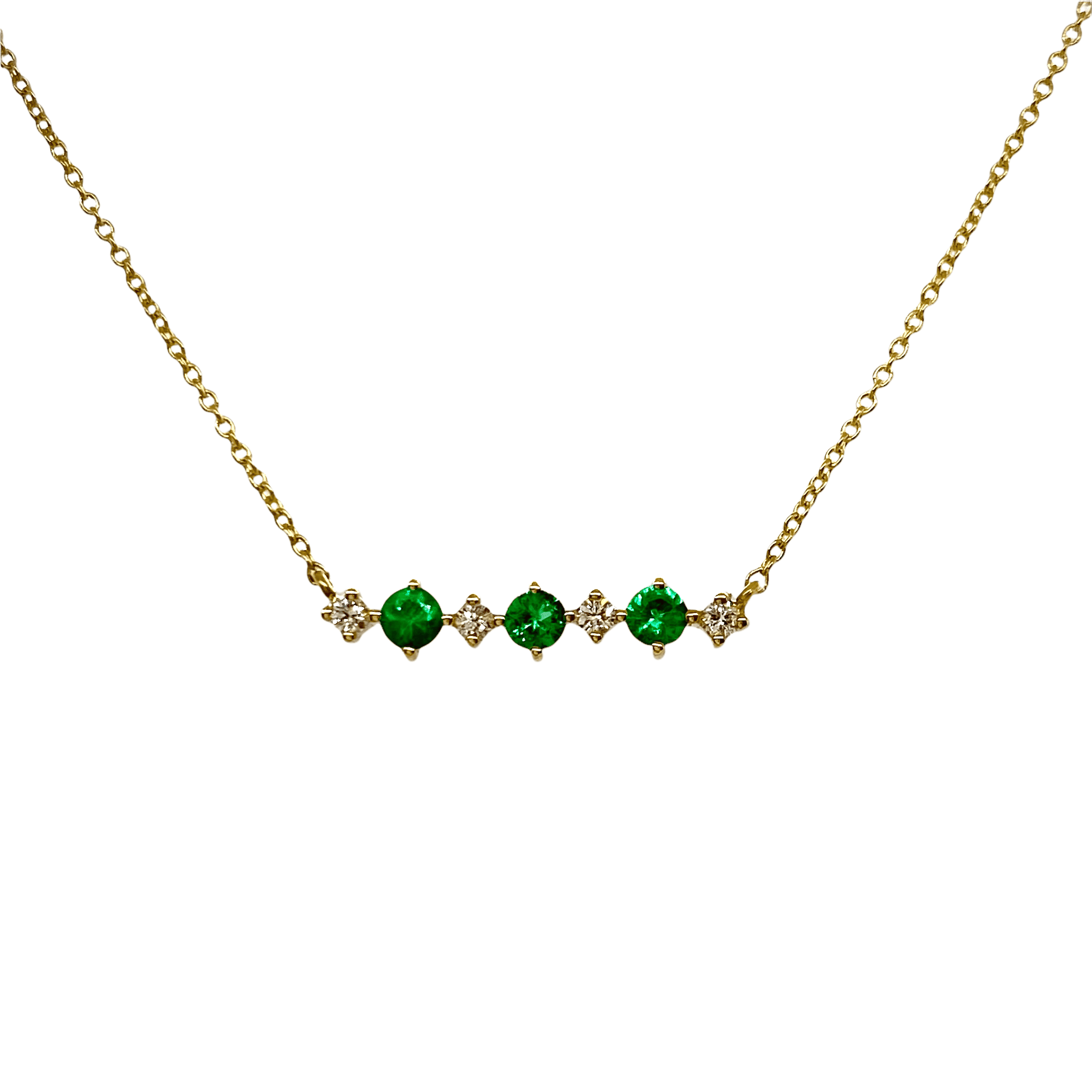Emerald and diamond dynamic bar necklace — Melina Fachidis