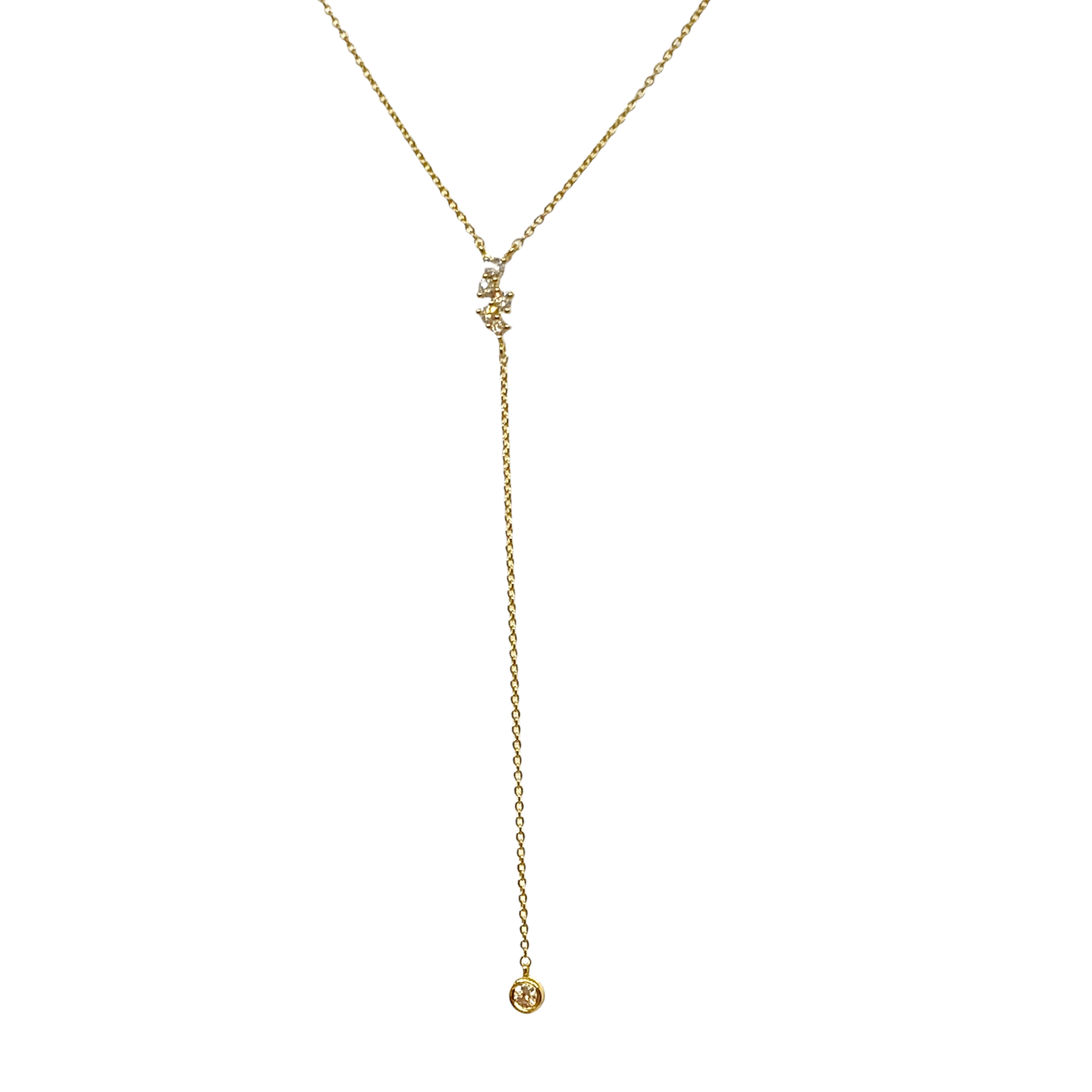 V shape diamond necklace — Melina Fachidis