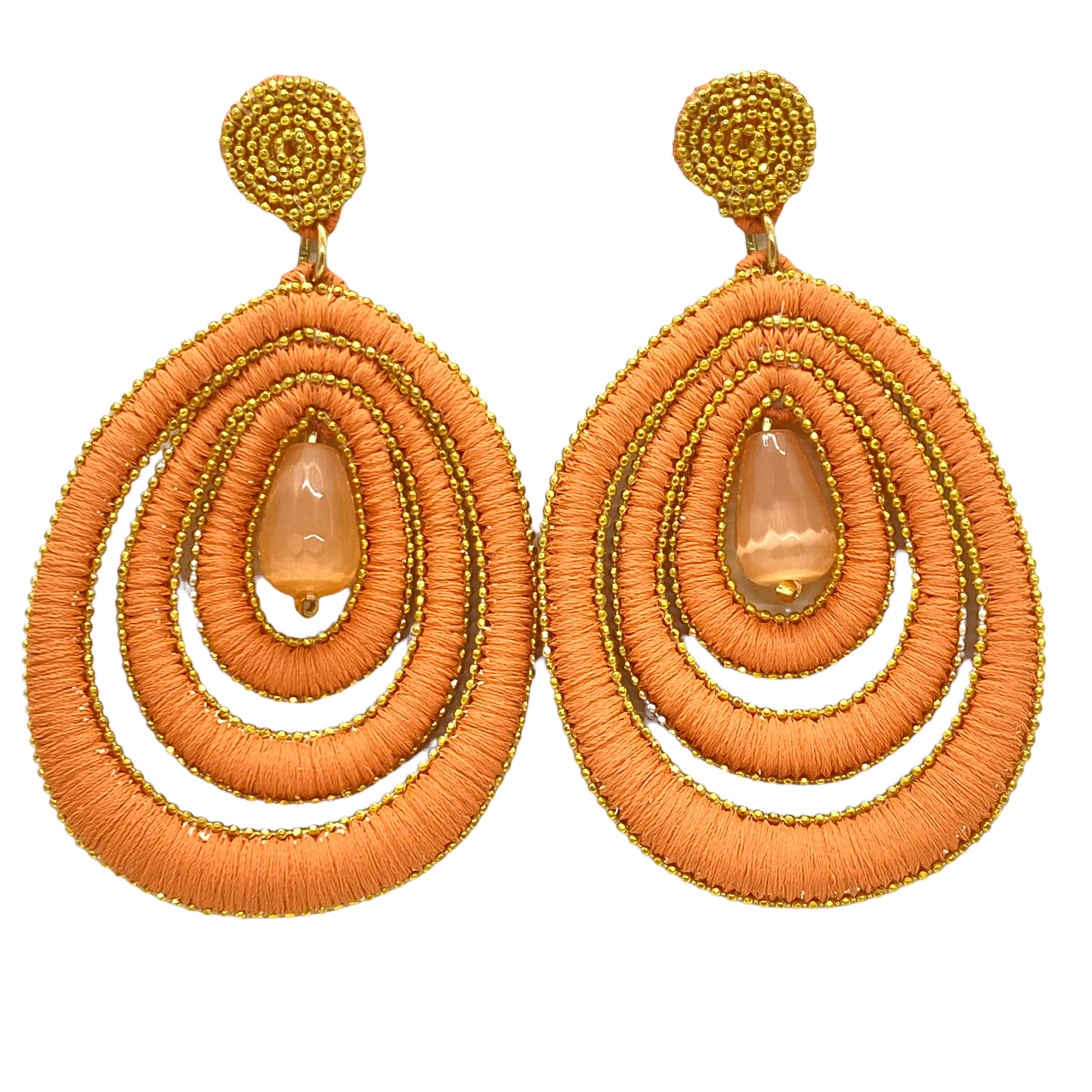 Amelie drop salmon earrings — Melina Fachidis