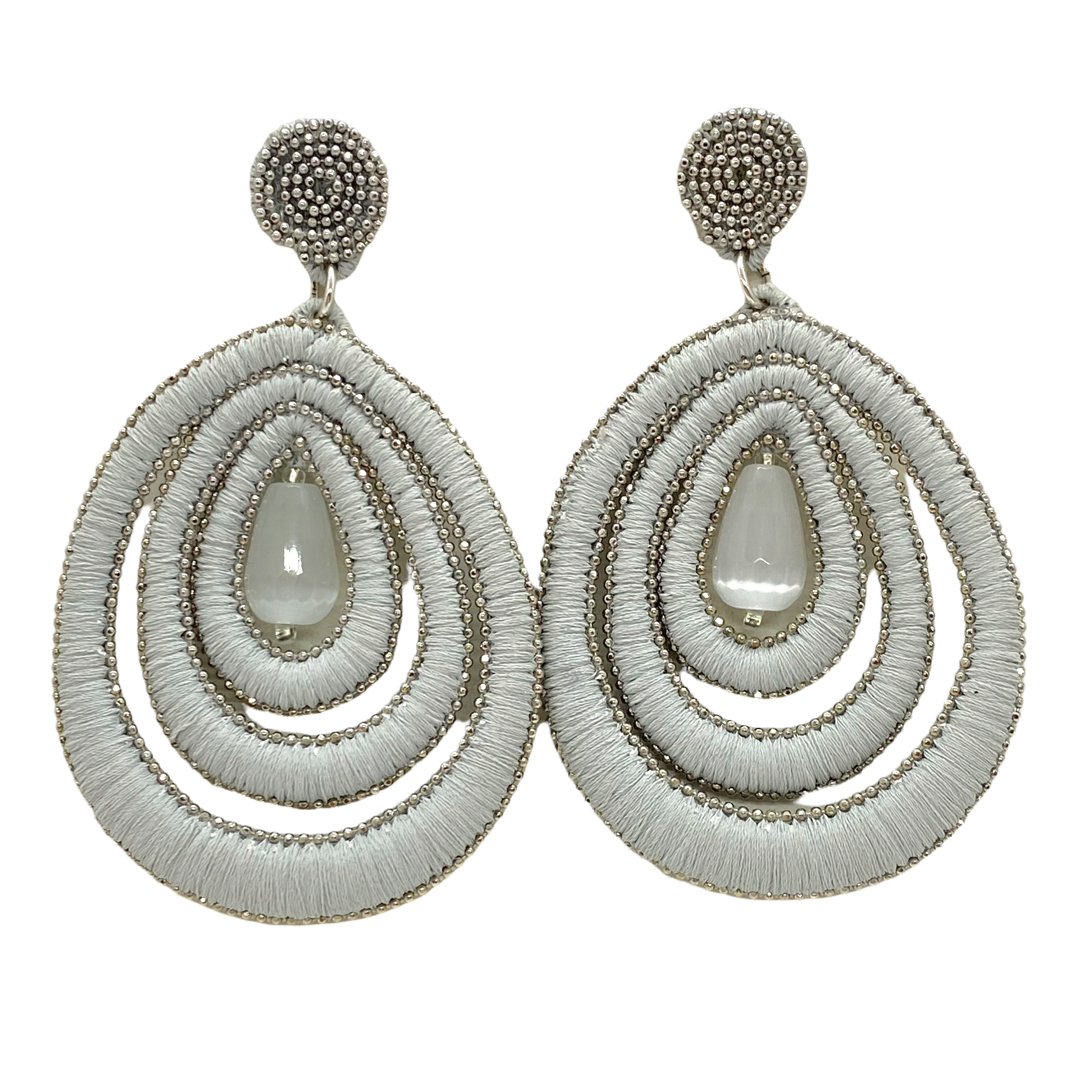 Amélie drop grey earrings — Melina Fachidis