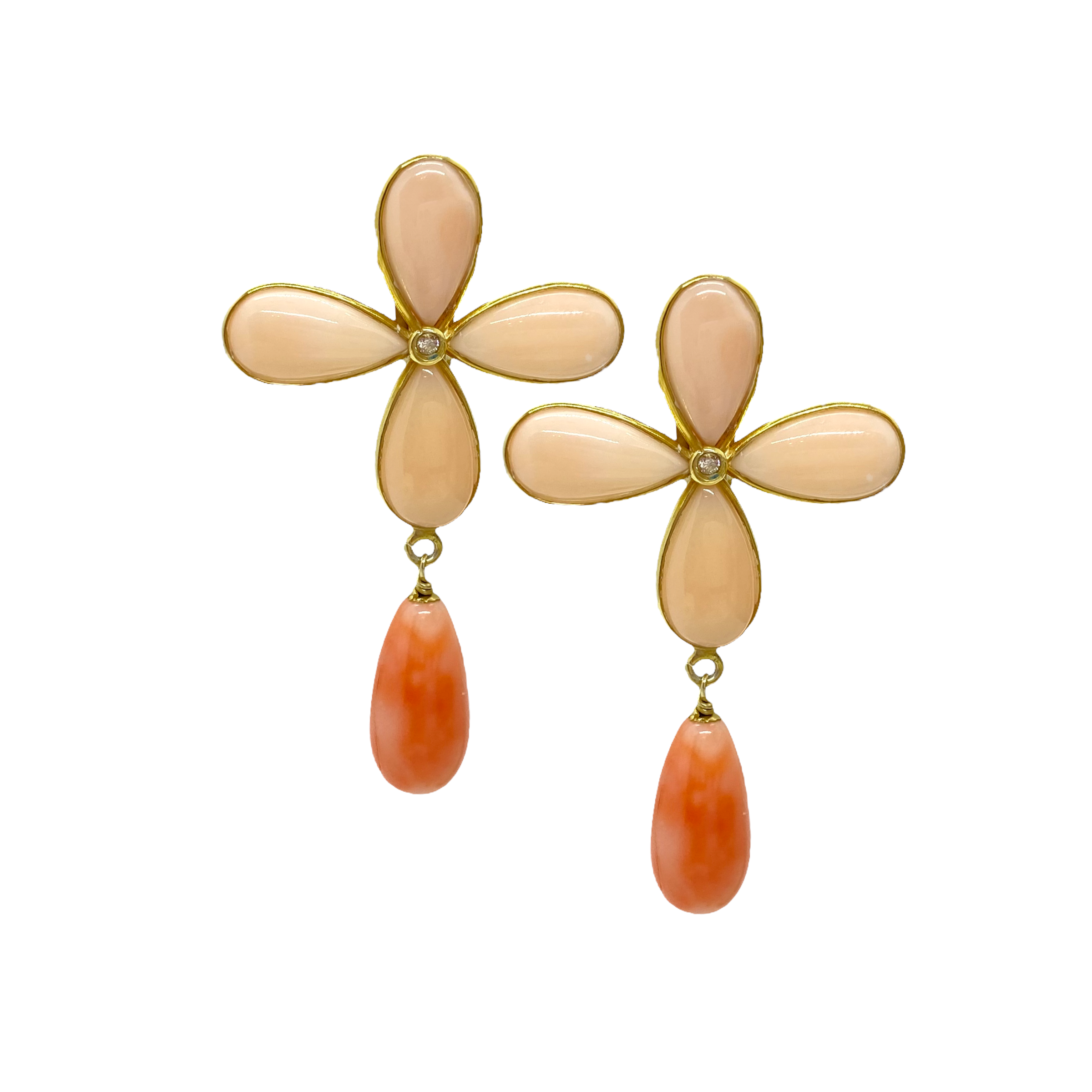 Pacific corals flower earrings — Melina Fachidis