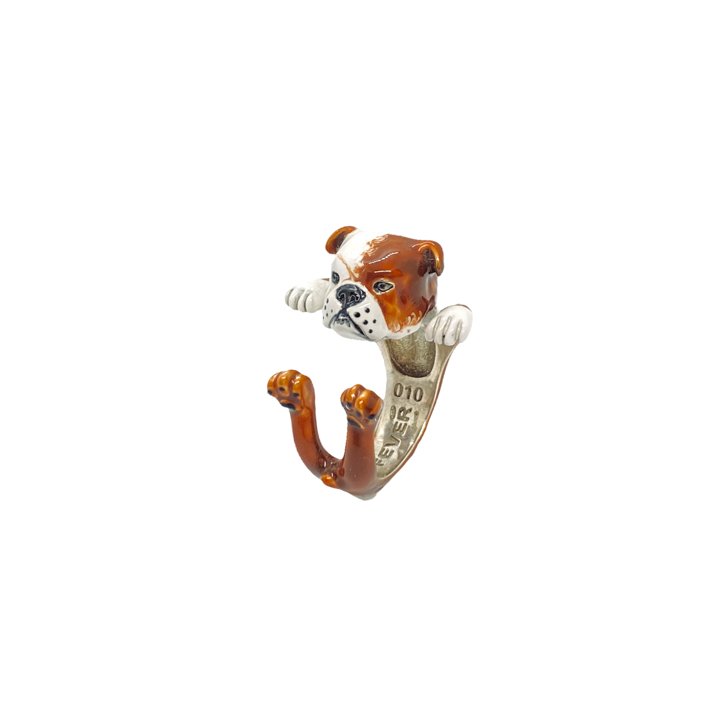 English bulldog enamelled ring — Melina Fachidis