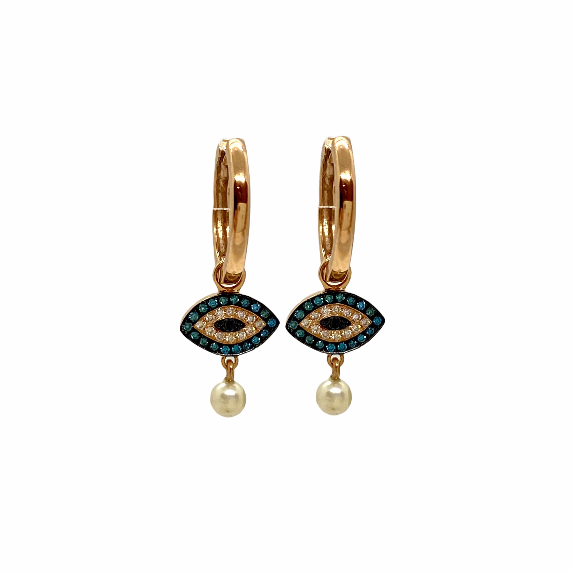 Blue diamond eyes earrings — Melina Fachidis