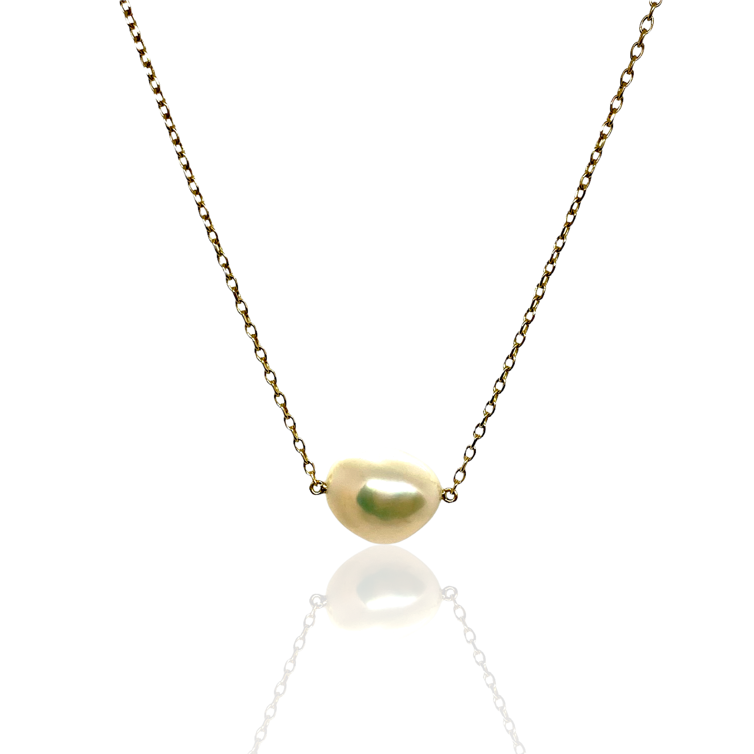 Baroque golden pearl necklace — Melina Fachidis