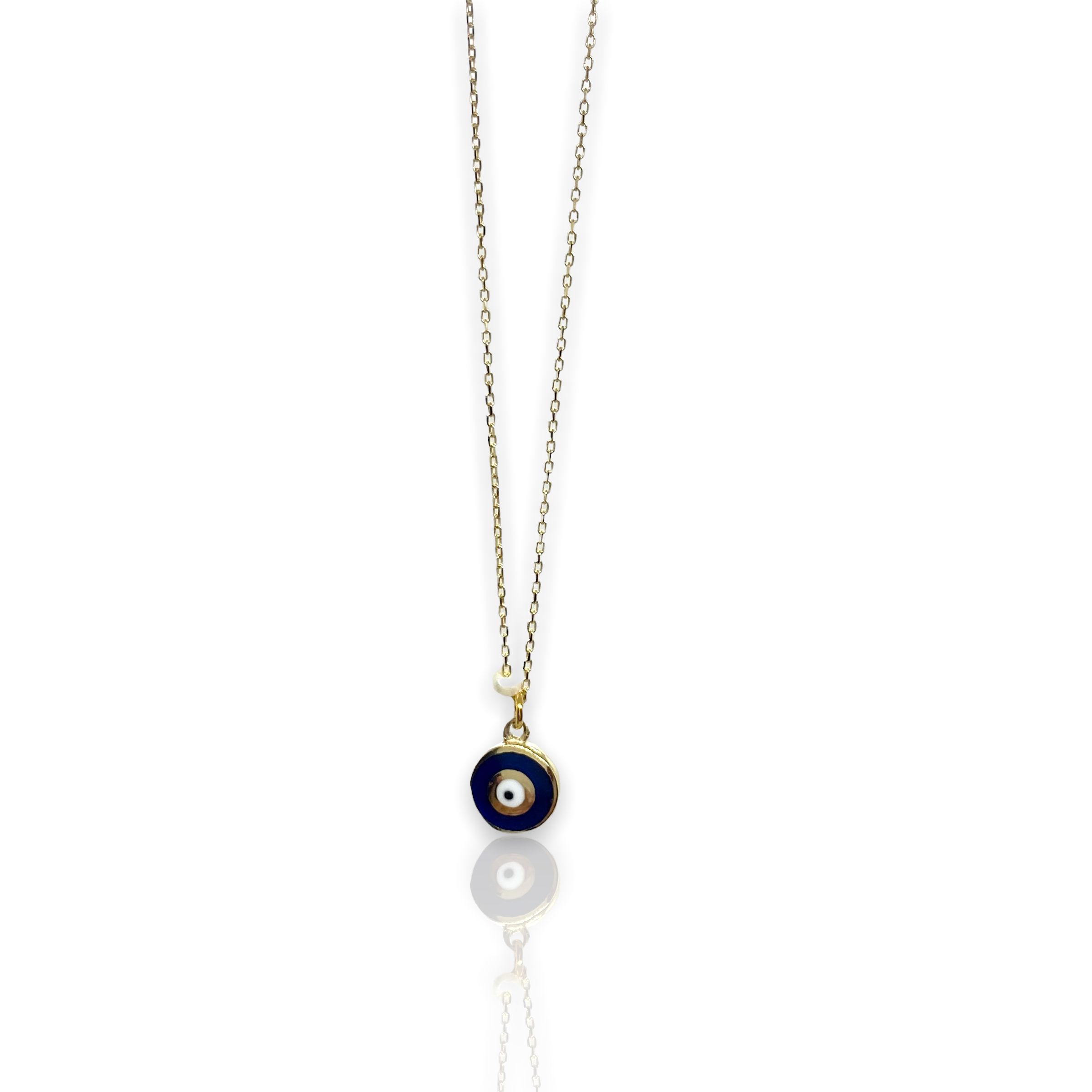 Round blue small eye pendant — Melina Fachidis