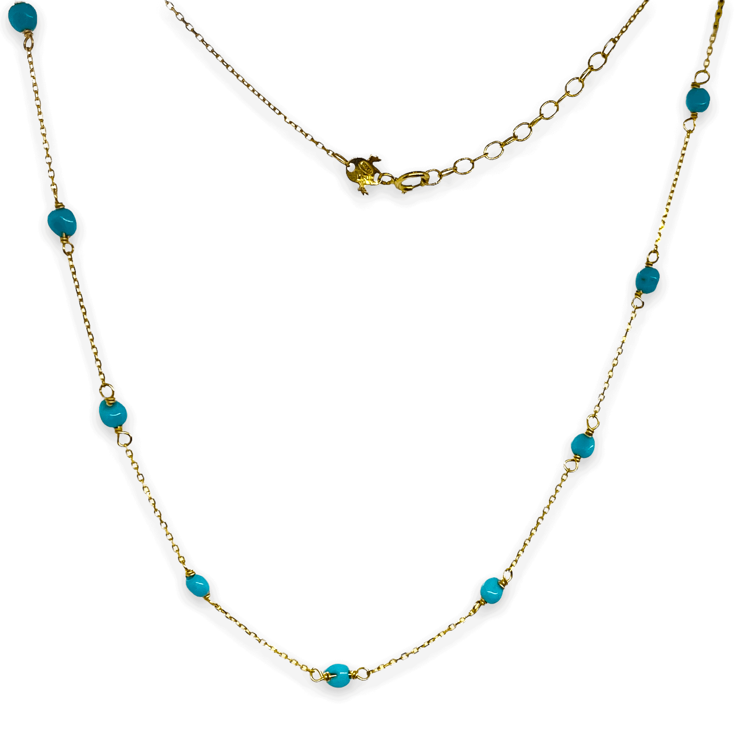 Turquoise gold necklace — Melina Fachidis