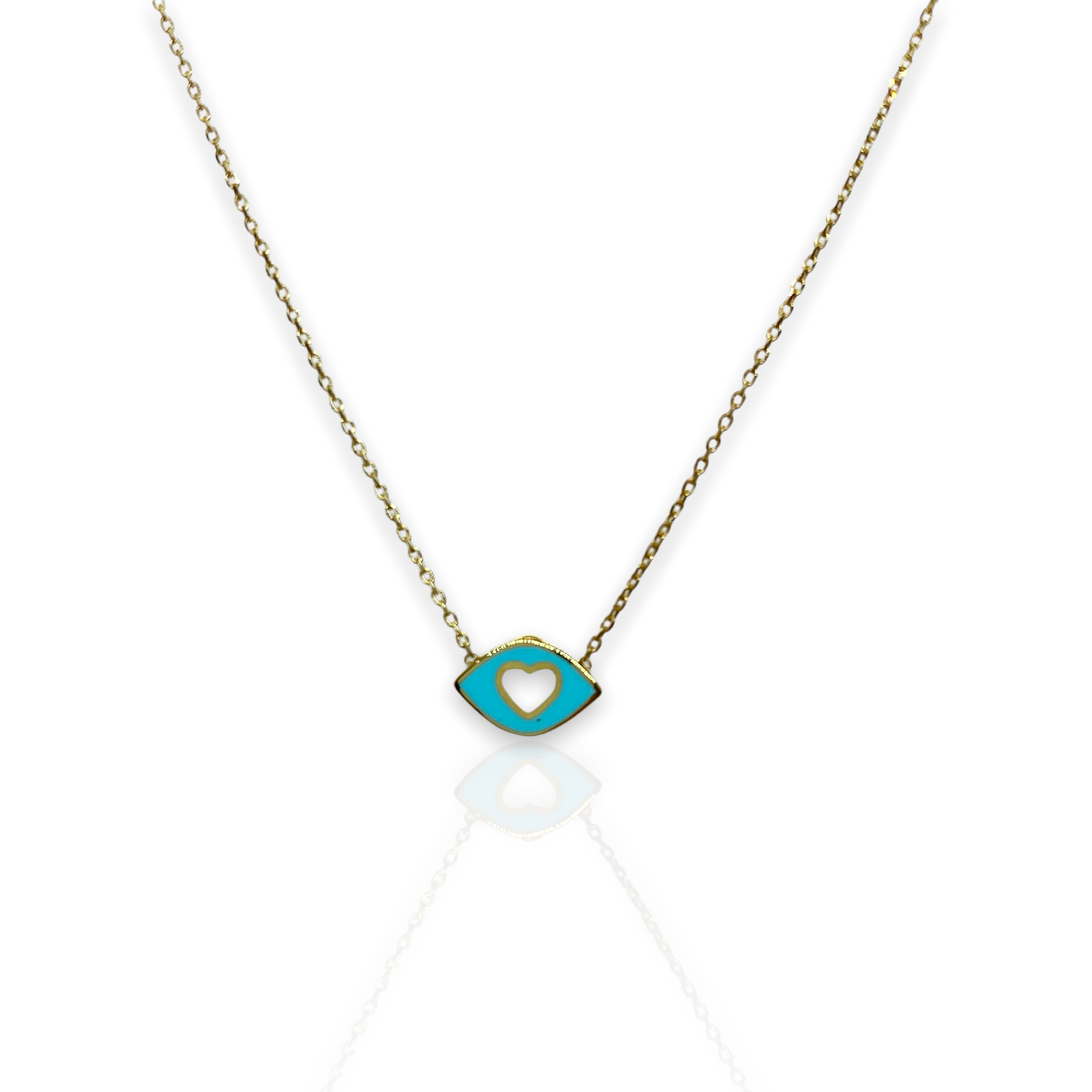 Tiny baby blue heart pendant — Melina Fachidis