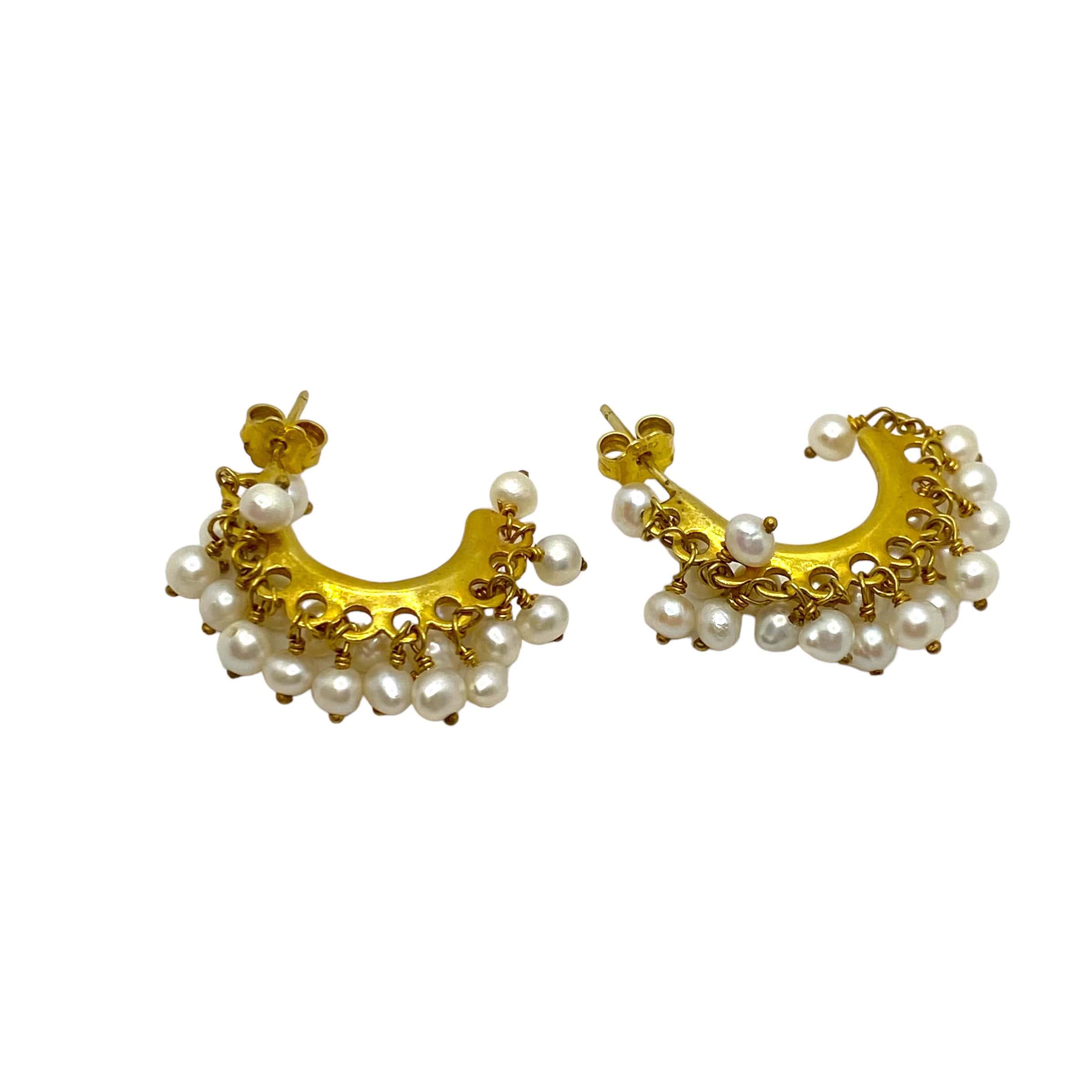Pearl half hoops — Melina Fachidis